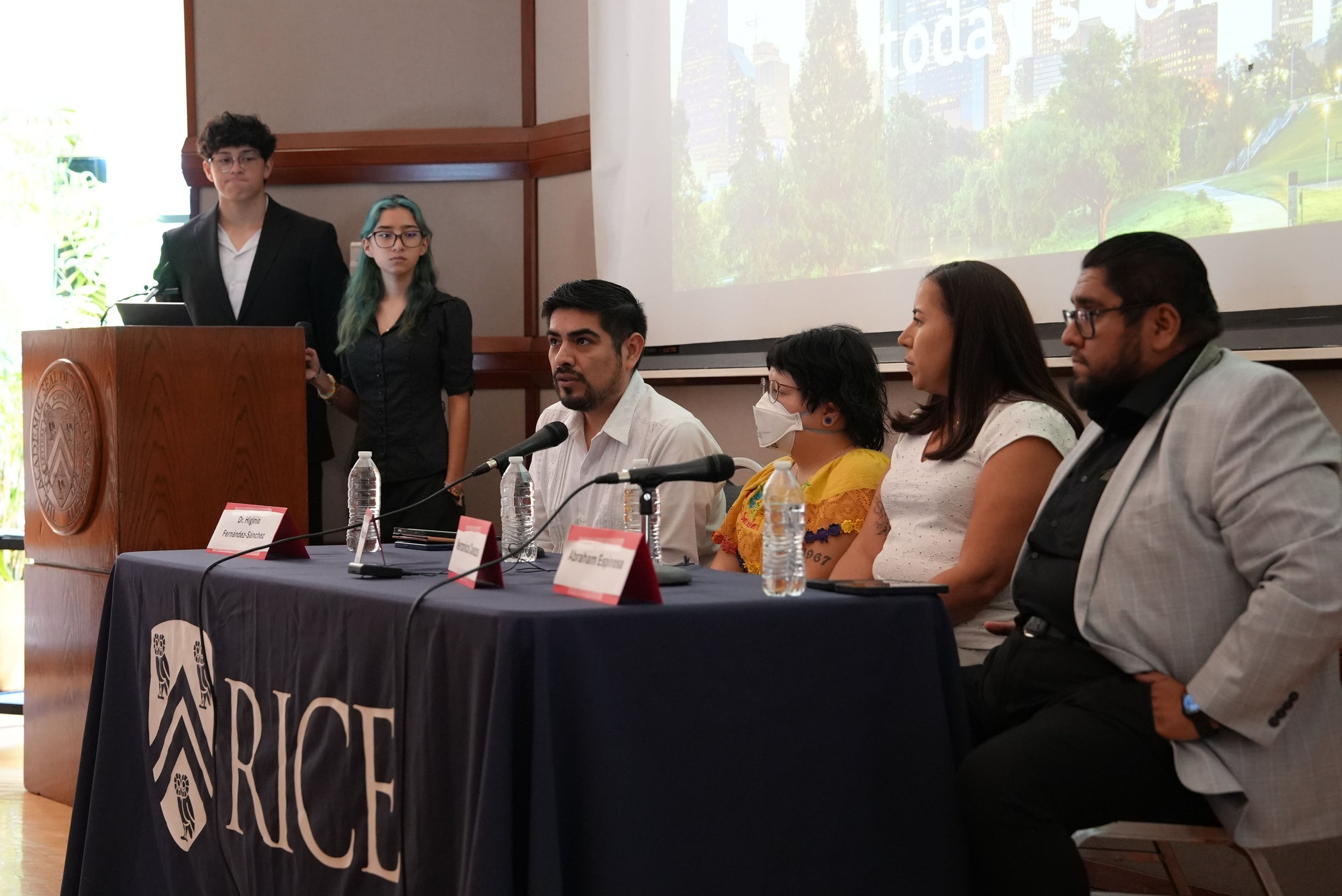 Panelists speaking at the "Beyond Los Hedges" panel during Hispanic Heritage Month 2025