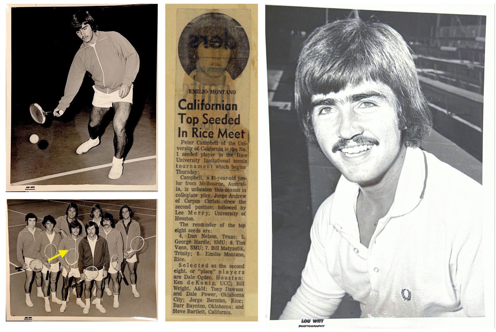 Yearbook collage of Emilio Montaño